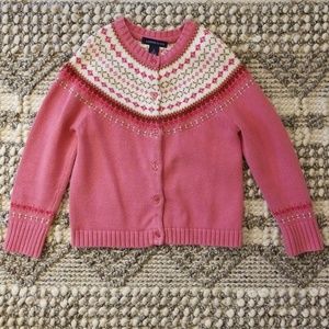 Lands End fair isle cardigan. Girls Size M(5-6)